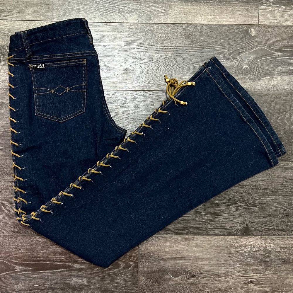 🚫SOLD🚫 Vintage Y2K Lace Up Mudd Yo! Flare Jeans - Picture 1 of 4